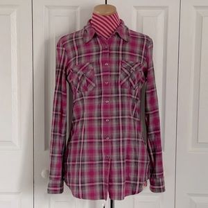 L/S Plaid Print Button Down Shirt